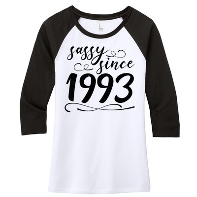 Sassy Since 1993 Birthday 30th Birthday Women's Tri-Blend 3/4-Sleeve Raglan Shirt