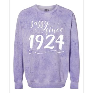 Sassy Since 1924 Birthday 100th Birthday Colorblast Crewneck Sweatshirt