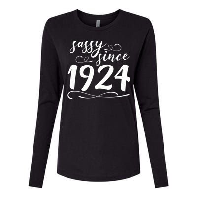 Sassy Since 1924 Birthday 100th Birthday Womens Cotton Relaxed Long Sleeve T-Shirt