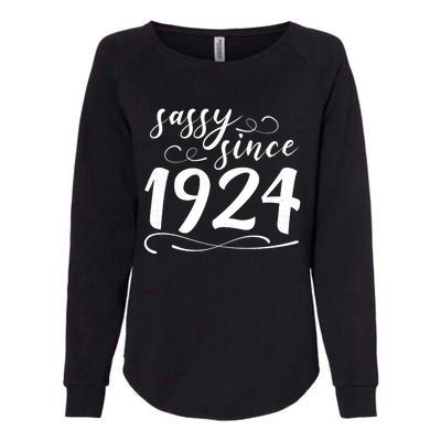 Sassy Since 1924 Birthday 100th Birthday Womens California Wash Sweatshirt