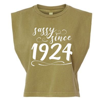 Sassy Since 1924 Birthday 100th Birthday Garment-Dyed Women's Muscle Tee