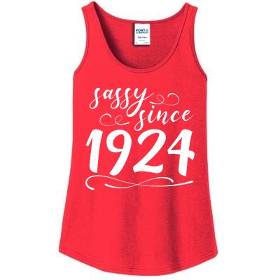 Sassy Since 1924 Birthday 100th Birthday Ladies Essential Tank