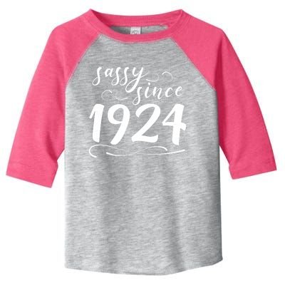 Sassy Since 1924 Birthday 100th Birthday Toddler Fine Jersey T-Shirt