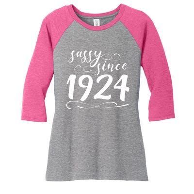 Sassy Since 1924 Birthday 100th Birthday Women's Tri-Blend 3/4-Sleeve Raglan Shirt