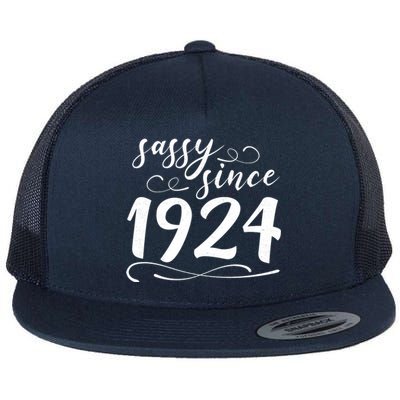 Sassy Since 1924 Birthday 100th Birthday Flat Bill Trucker Hat