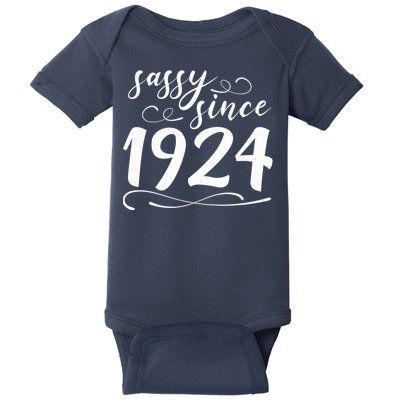 Sassy Since 1924 Birthday 100th Birthday Baby Bodysuit