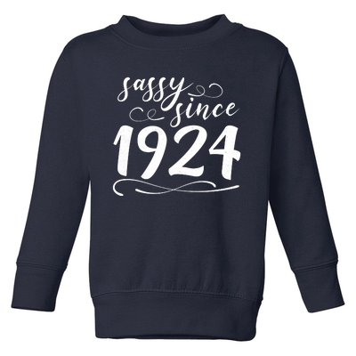 Sassy Since 1924 Birthday 100th Birthday Toddler Sweatshirt