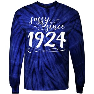 Sassy Since 1924 Birthday 100th Birthday Tie-Dye Long Sleeve Shirt