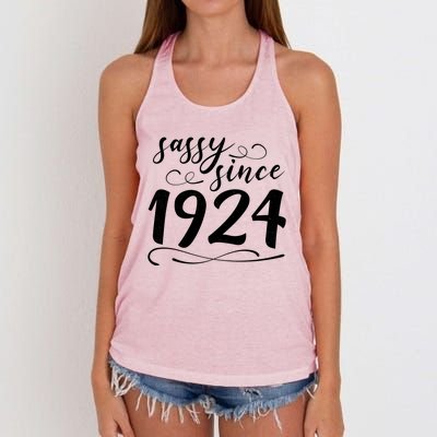 Sassy Since 1924 Birthday 100th Birthday Women's Knotted Racerback Tank