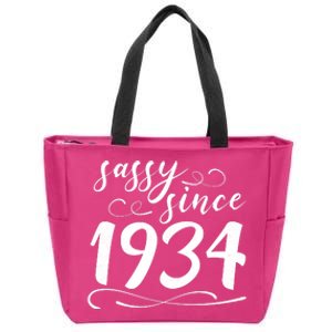 Sassy Since 1934 Birthday 90th Birthday Zip Tote Bag