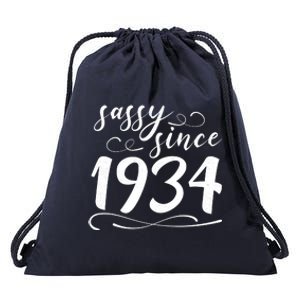 Sassy Since 1934 Birthday 90th Birthday Drawstring Bag