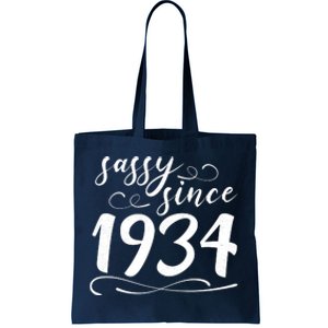 Sassy Since 1934 Birthday 90th Birthday Tote Bag