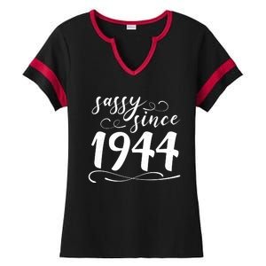 Sassy Since 1944 Birthday 80th Birthday Ladies Halftime Notch Neck Tee