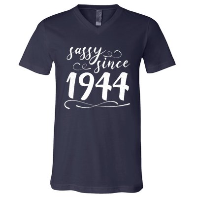 Sassy Since 1944 Birthday 80th Birthday V-Neck T-Shirt