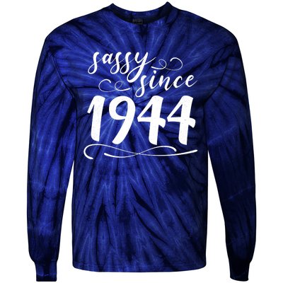 Sassy Since 1944 Birthday 80th Birthday Tie-Dye Long Sleeve Shirt