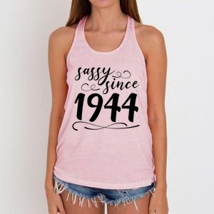 Sassy Since 1944 Birthday 80th Birthday Women's Knotted Racerback Tank