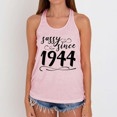 Sassy Since 1944 Birthday 80th Birthday Women's Knotted Racerback Tank