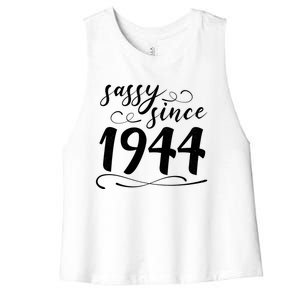 Sassy Since 1944 Birthday 80th Birthday Women's Racerback Cropped Tank