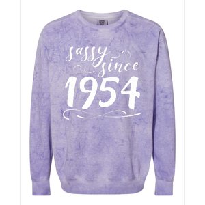 Sassy Since 1954 Birthday 70th Birthday Colorblast Crewneck Sweatshirt