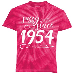 Sassy Since 1954 Birthday 70th Birthday Kids Tie-Dye T-Shirt