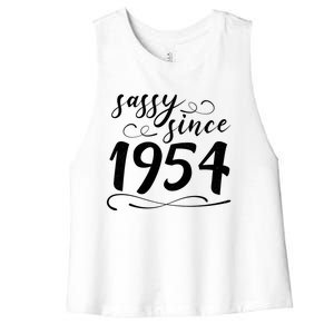 Sassy Since 1954 Birthday 70th Birthday Women's Racerback Cropped Tank