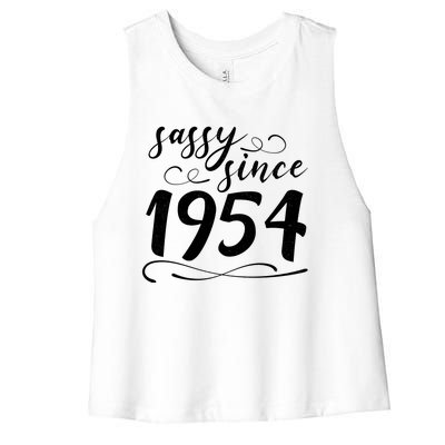 Sassy Since 1954 Birthday 70th Birthday Women's Racerback Cropped Tank