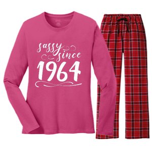 Sassy Since 1964 Birthday 60th Birthday Women's Long Sleeve Flannel Pajama Set 