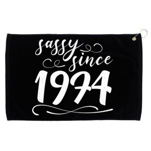 Sassy Since 1974 Birthday 50th Birthday Grommeted Golf Towel