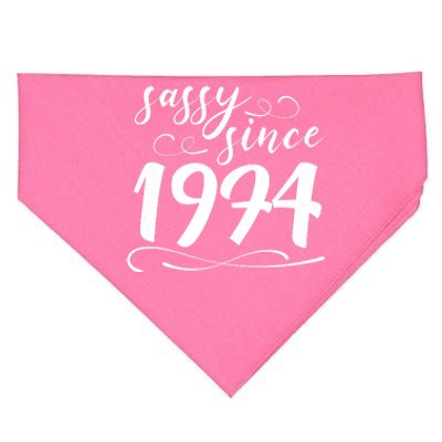 Sassy Since 1974 Birthday 50th Birthday USA-Made Doggie Bandana