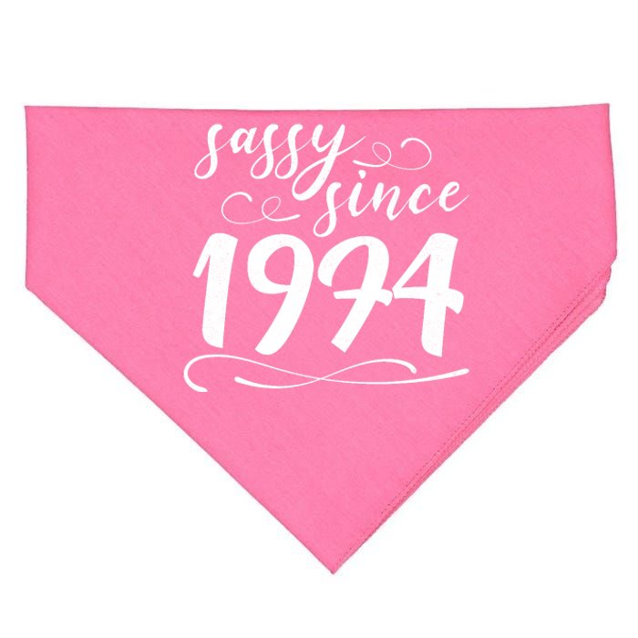 Sassy Since 1974 Birthday 50th Birthday USA-Made Doggie Bandana