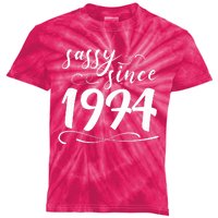 Sassy Since 1974 Birthday 50th Birthday Kids Tie-Dye T-Shirt