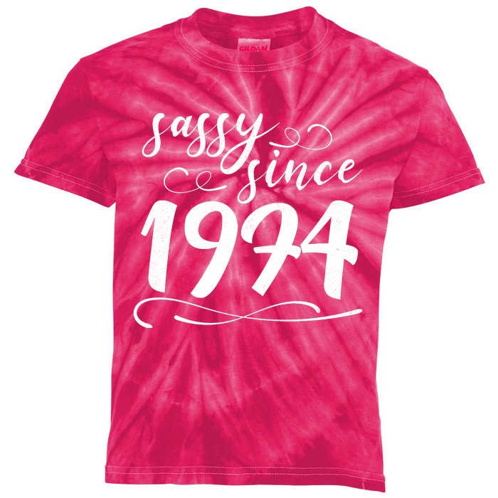 Sassy Since 1974 Birthday 50th Birthday Kids Tie-Dye T-Shirt