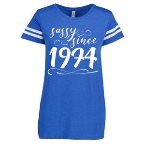 Sassy Since 1974 Birthday 50th Birthday Enza Ladies Jersey Football T-Shirt