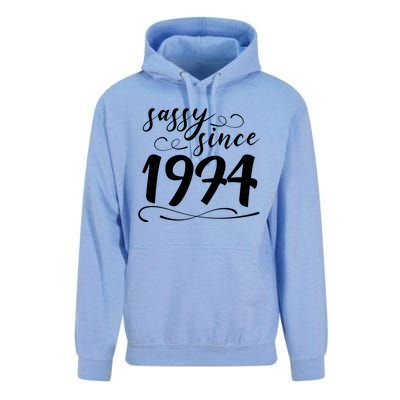 Sassy Since 1974 Birthday 50th Birthday Unisex Surf Hoodie