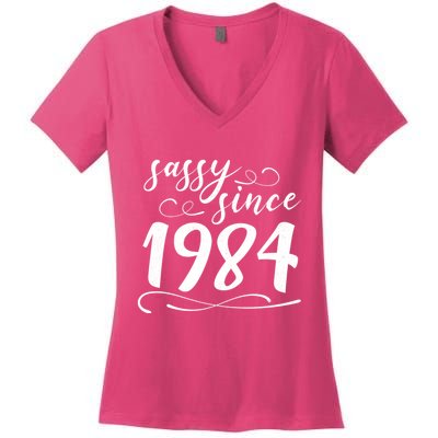 Sassy Since 1984 Birthday 40th Birthday Women's V-Neck T-Shirt