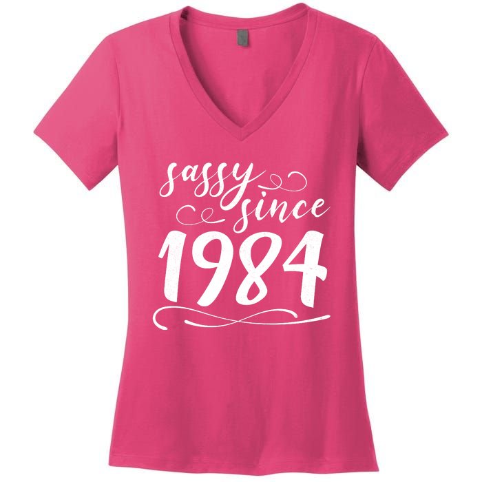 Sassy Since 1984 Birthday 40th Birthday Women's V-Neck T-Shirt