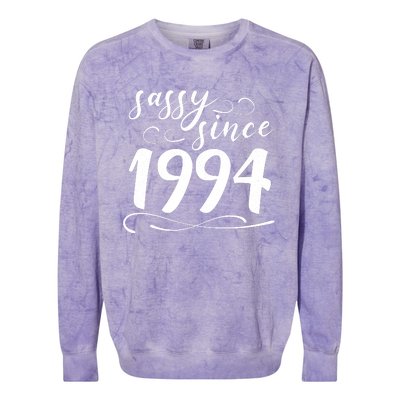 Sassy Since 1994 Birthday 30th Birthday Colorblast Crewneck Sweatshirt