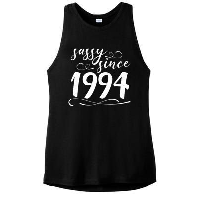 Sassy Since 1994 Birthday 30th Birthday Ladies PosiCharge Tri-Blend Wicking Tank