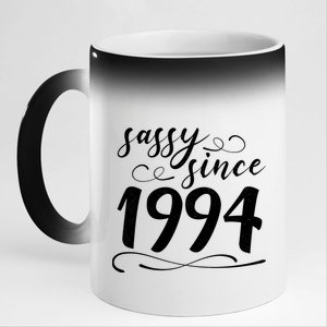 Sassy Since 1994 Birthday 30th Birthday 11oz Black Color Changing Mug