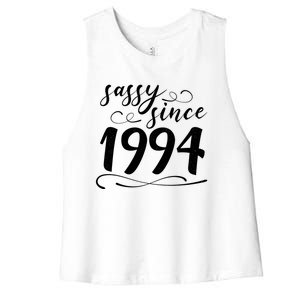 Sassy Since 1994 Birthday 30th Birthday Women's Racerback Cropped Tank