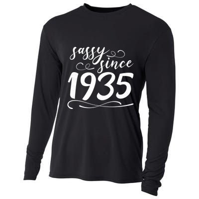 Sassy Since 1935 Birthday 90th Birthday Cooling Performance Long Sleeve Crew