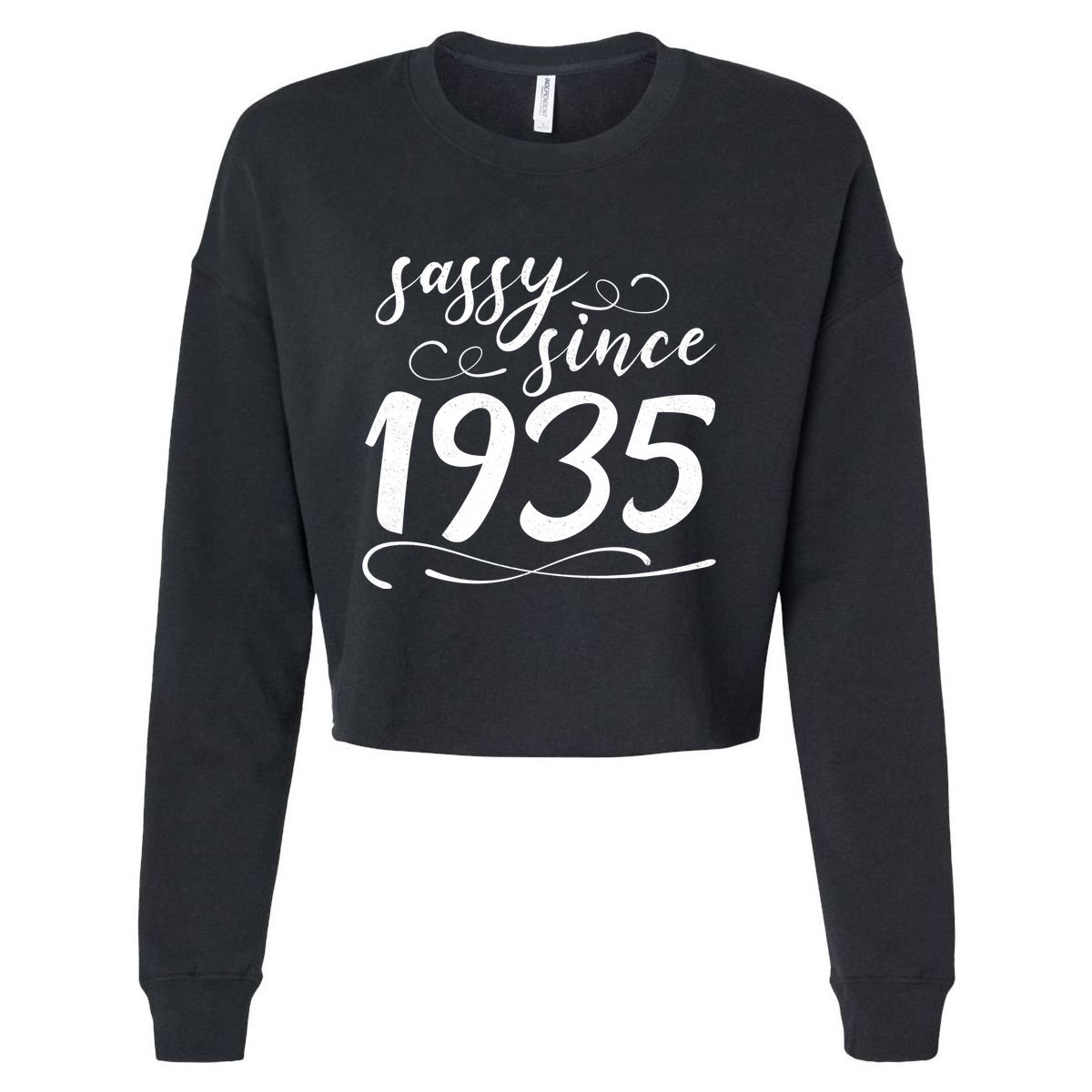 Sassy Since 1935 Birthday 90th Birthday Cropped Pullover Crew