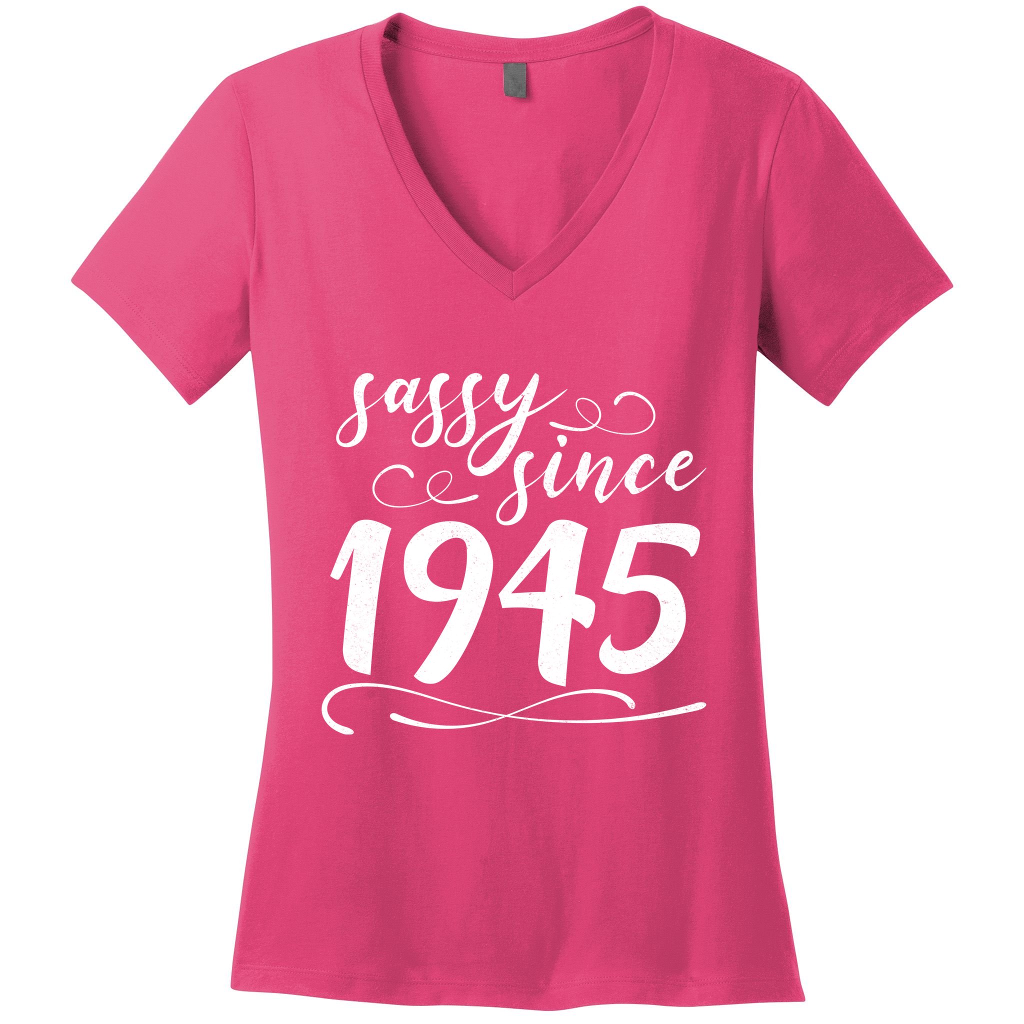 Sassy Since 1945 Birthday 80th Birthday Women's V-Neck T-Shirt