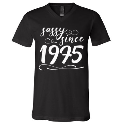 Sassy Since 1975 Birthday 50th Birthday V-Neck T-Shirt
