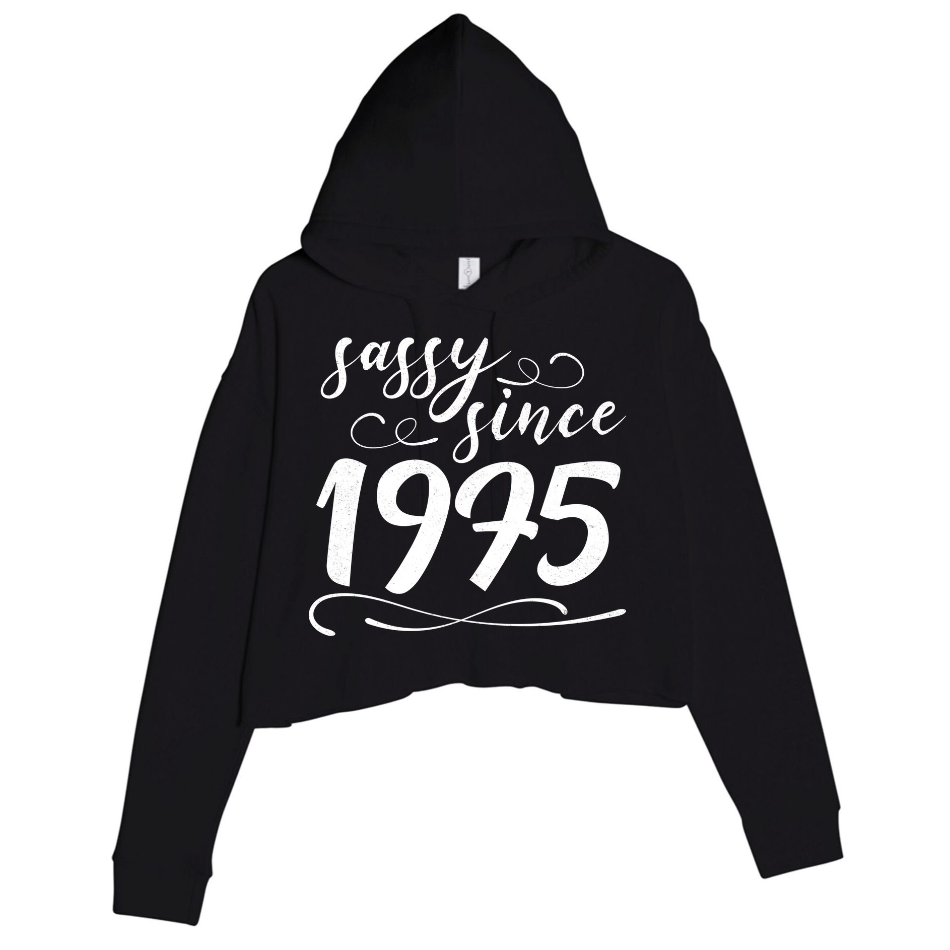Sassy Since 1975 Birthday 50th Birthday Crop Fleece Hoodie