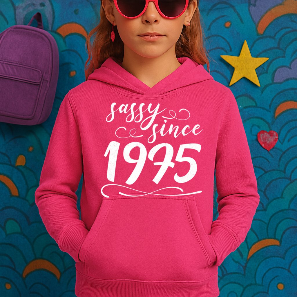 Sassy Since 1975 Birthday 50th Birthday Kids Hoodie