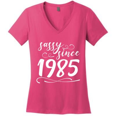 Sassy Since 1985 Birthday 40th Birthday Women's V-Neck T-Shirt