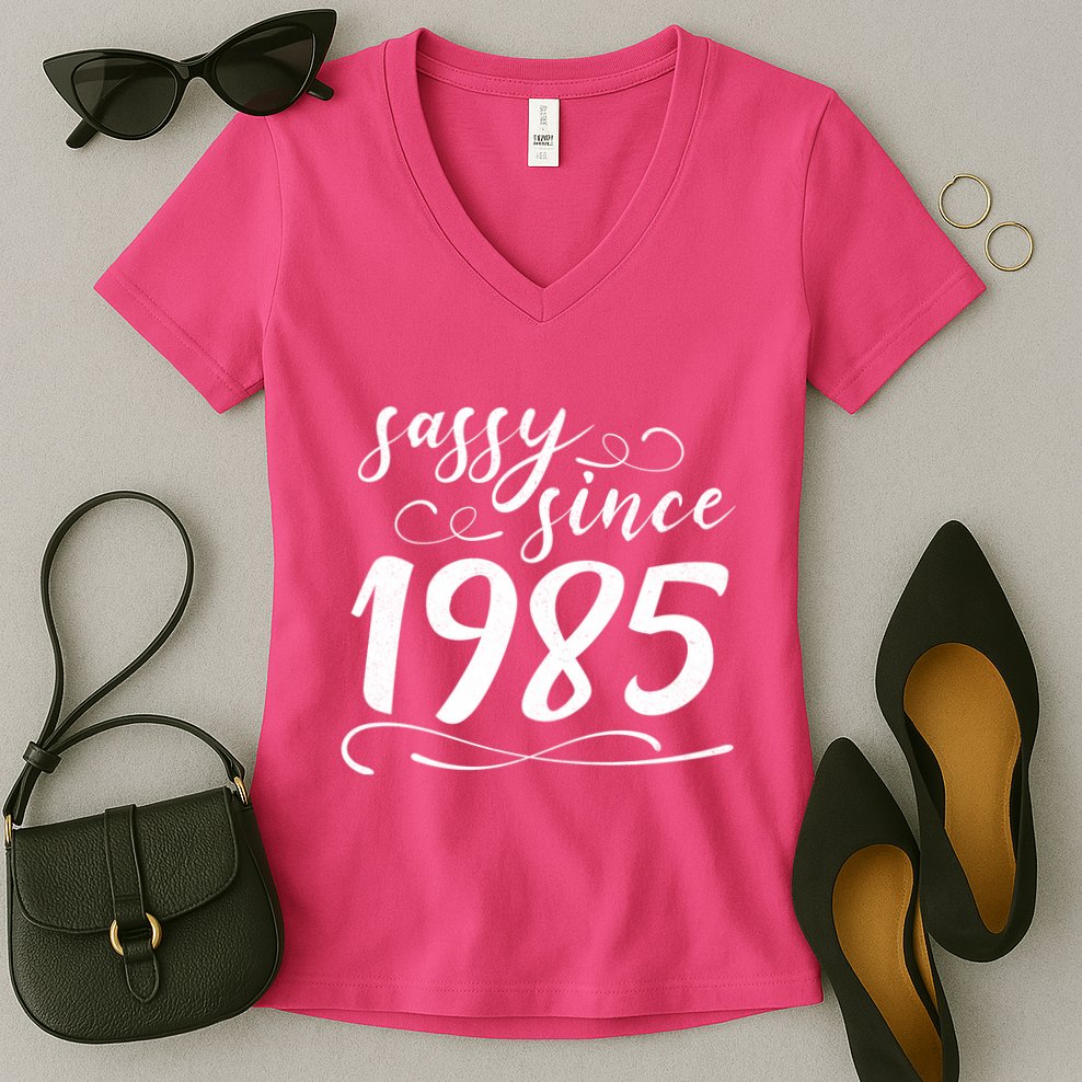 Sassy Since 1985 Birthday 40th Birthday Women's V-Neck T-Shirt
