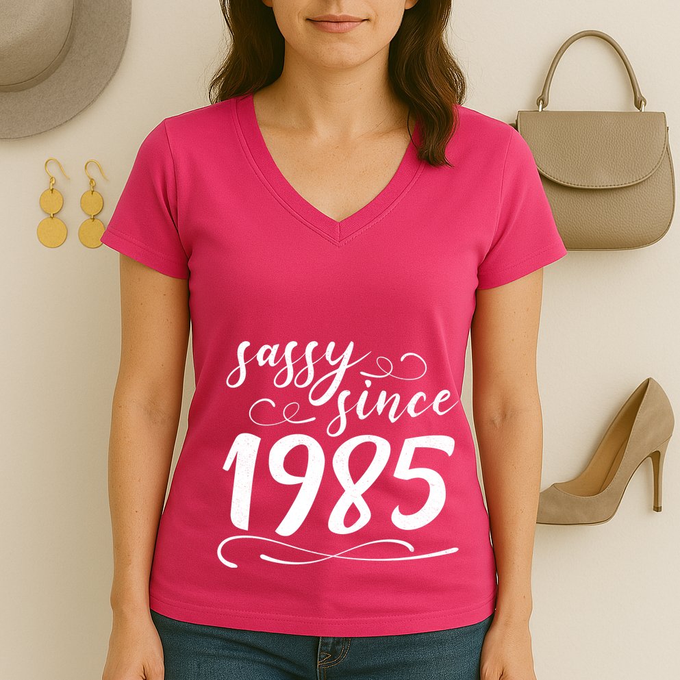 Sassy Since 1985 Birthday 40th Birthday Women's V-Neck T-Shirt