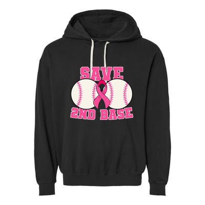 Save Second 2nd Base Breast Cancer Survivor Garment-Dyed Fleece Hoodie